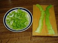 cut the celery into thin slices